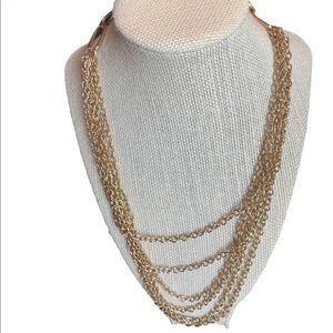 Gold Tone Layered Long Necklace